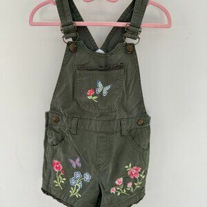 Girls Olive Green Overalls